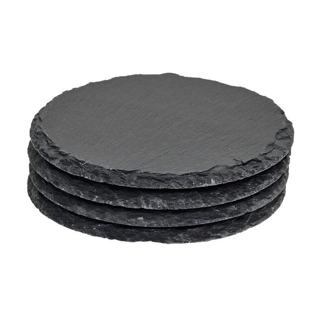 Dessous de verre rond en ardoise Ø10cm