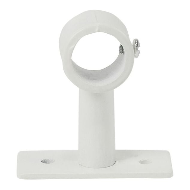 Support court m&eacute;tal blanc pour tringle &agrave; rideau &Oslash;2xL7cm