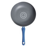 Wok tous feux &Oslash;28cm aluminium gris et bleu