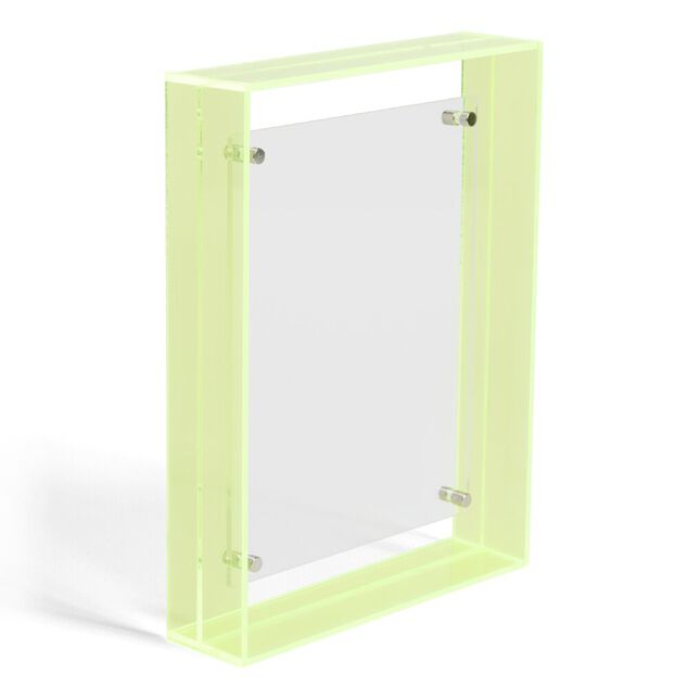 Cadre n&eacute;on acrylique 21xH4x16cm jaune