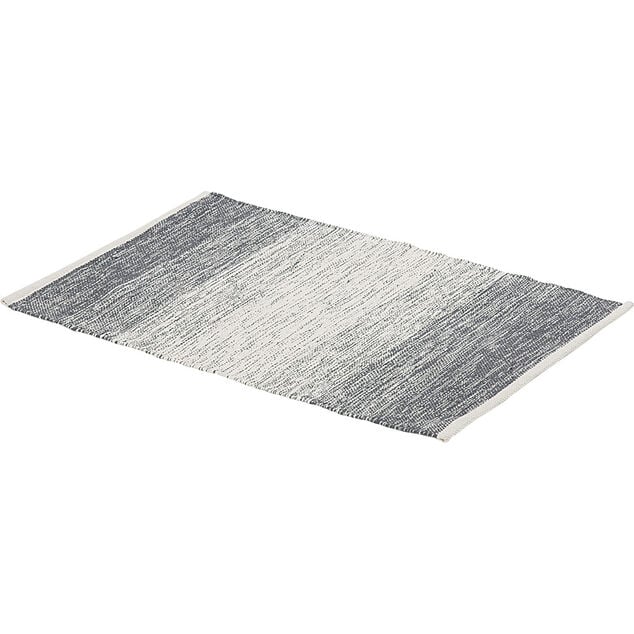 Tapis rectangulaire d&eacute;grad&eacute; rayure blanche et bleue