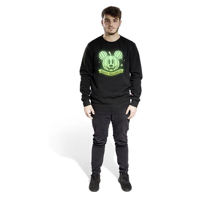 Pull adulte Disney Halloween Mickey phosphorescent - Taille S
