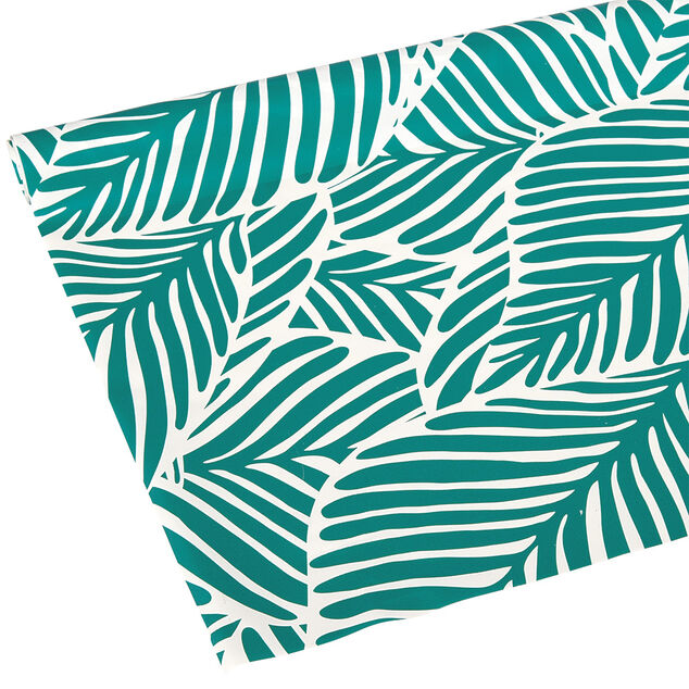 Toile cir&eacute;e Feuille vert L. 140 cm