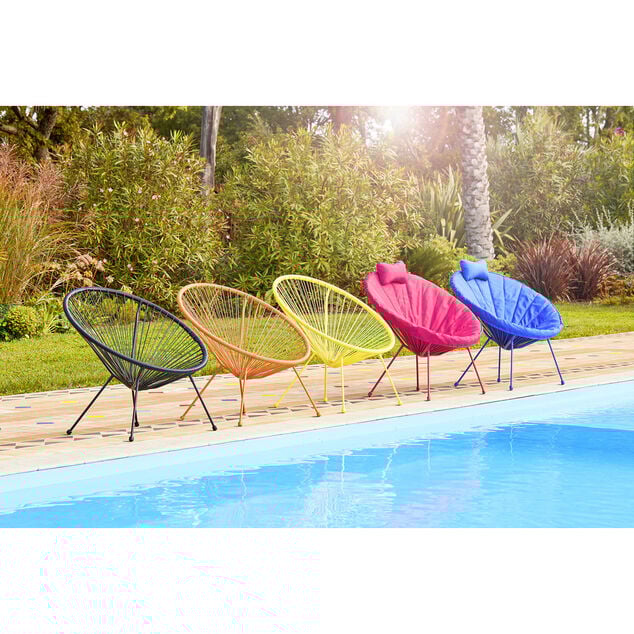 Coussin de t&ecirc;te pour fauteuil Urban uni rouge 15x25cm