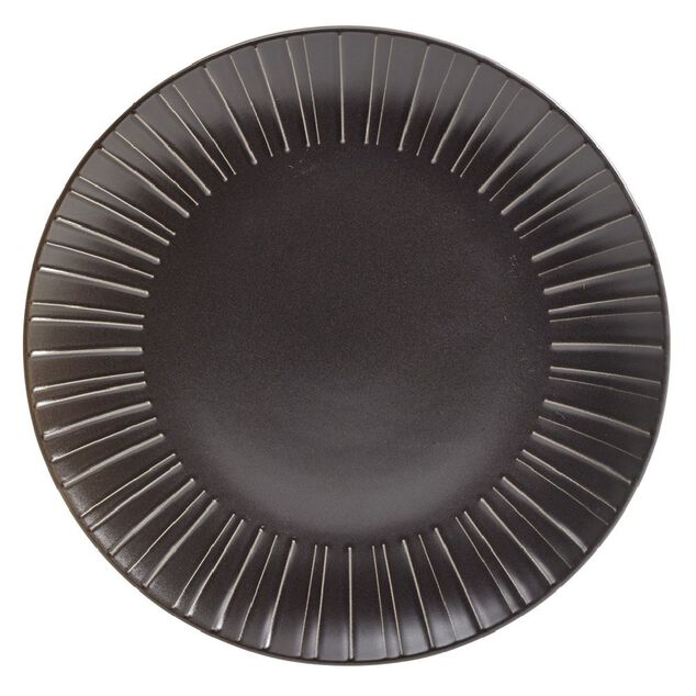 Assiette plate en c&eacute;ramique noir &Oslash;27cm