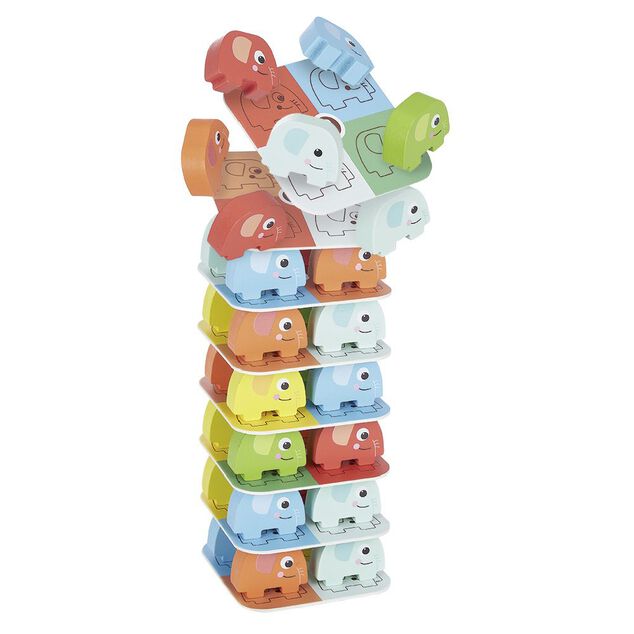 Jeu en bois &Eacute;l&eacute;phant &agrave; empiler - 46 pi&egrave;ces