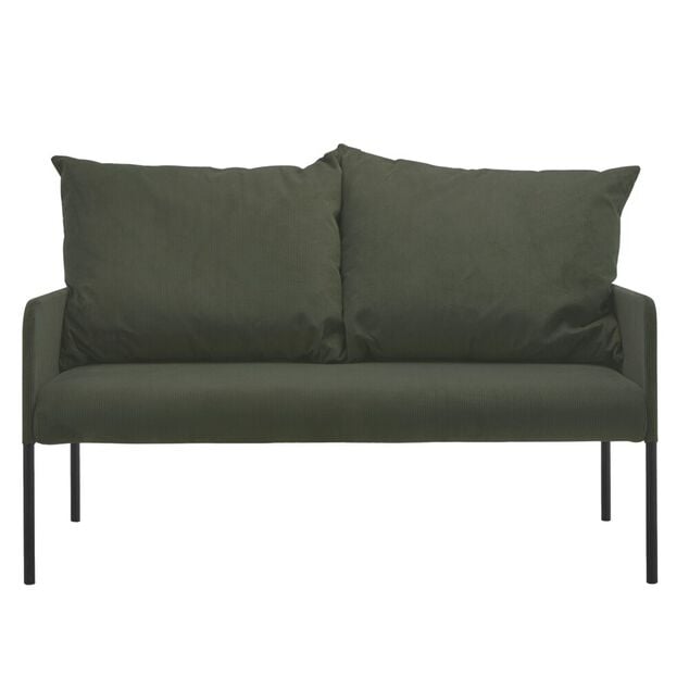 Canap&eacute; Haly 2 places tissu vert kaki 144xH96x76.5cm