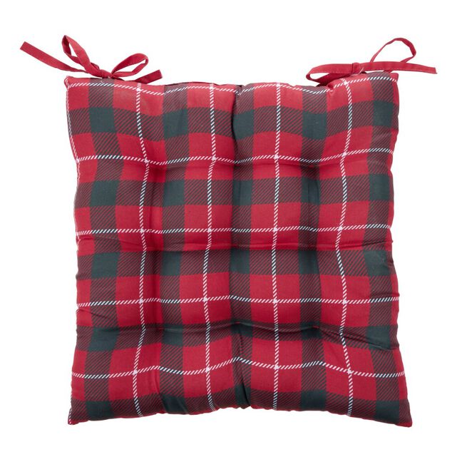 Galette de chaise carr&eacute; tissu motif No&euml;l 40x40cm (4 mod&egrave;les)