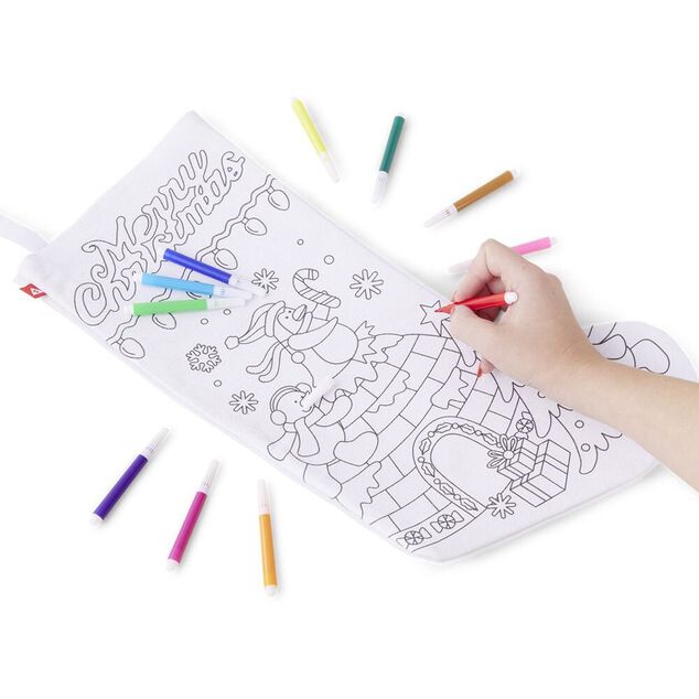 Chaussette de Noël à colorier 16xH25cm