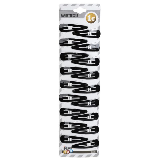 Barrette Clip x18 noir