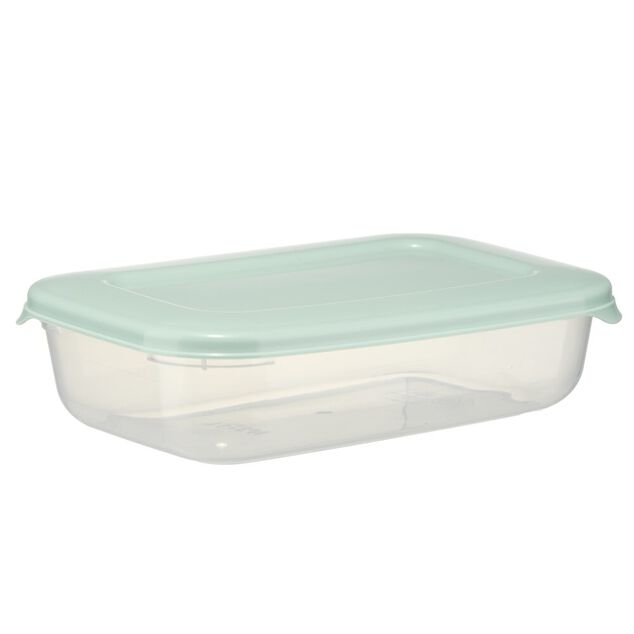 Bo&icirc;te alimentaire rectangulaire 1L plastique avec couvercle 13,5x20,5cm (3 mod&egrave;les)