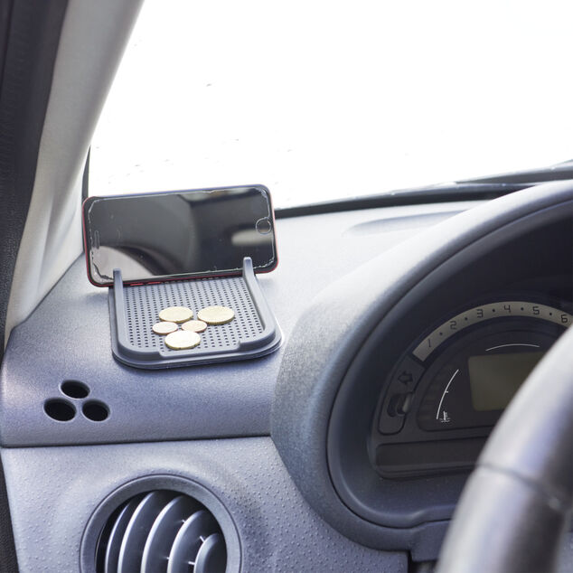 Organisateur de voiture antid&eacute;rapant 2en1 plastique noir 10,5x18,5cm