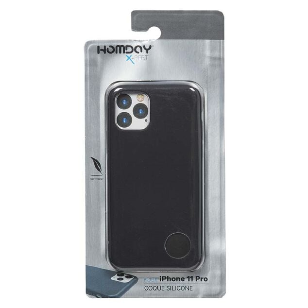 Coque Soft touch noire silicone pour Iphone 11 Pro