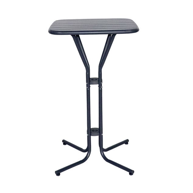 Table haute Fun m&eacute;tal gris fonc&eacute; 60x60xH100cm