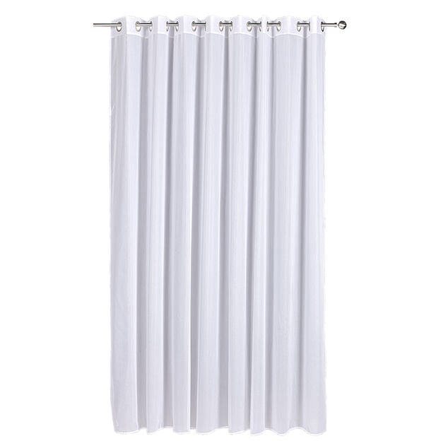 Voilage &agrave; oeillets aspect toile &agrave; beurre uni blanc