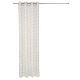 Voilage à oeillets beige imprimé chevrons 100% polyester 140x240cm