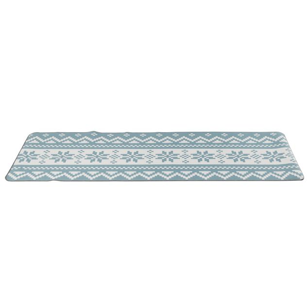 Tapis de cuisine motif flocon de neige gris 55x150cm