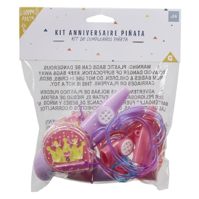 Kit anniversaire pour pi&ntilde;ata fille 24 pi&egrave;ces