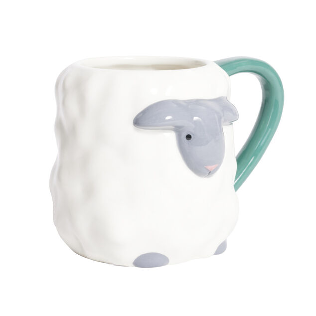 Mug mouton dolomite blanc et gris Ø10xH10cm