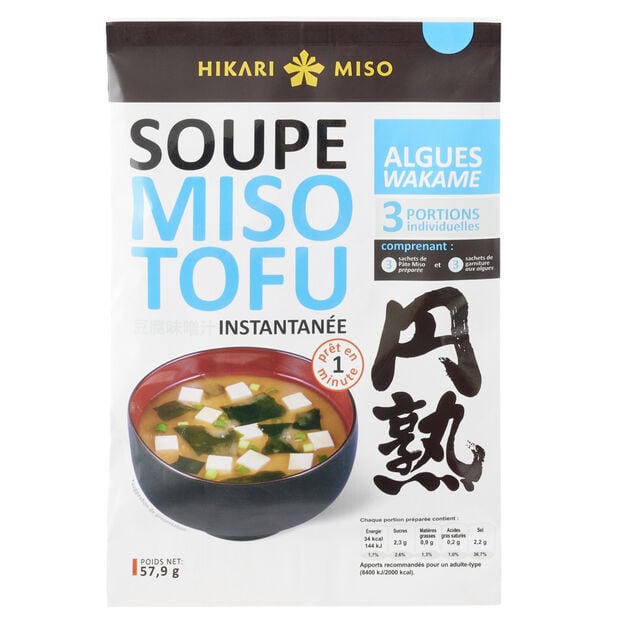 Soupe Miso Tofu Hikari  instantan&eacute;e 57gr (3 portions individuels)