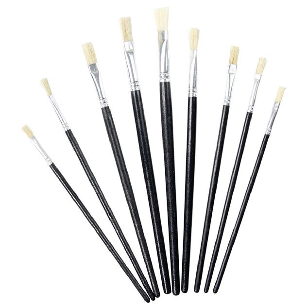 Pinceau pointe plate x9