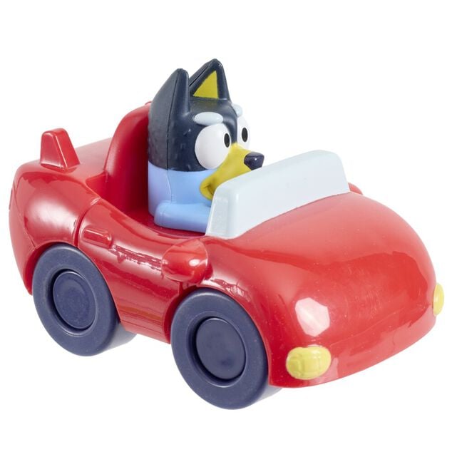 V&eacute;hicule mini Bluey plastique 9x6xH7cm (4 mod&egrave;les)