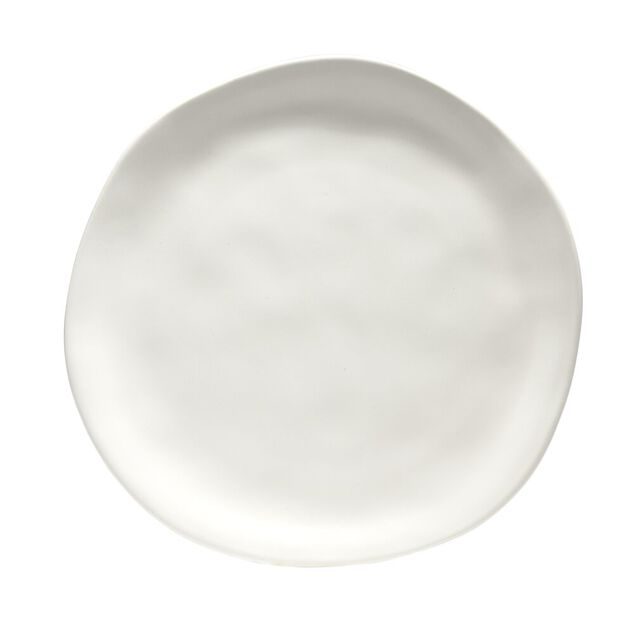 Assiette &agrave; dessert forme organique c&eacute;ramique blanche &Oslash;20cm