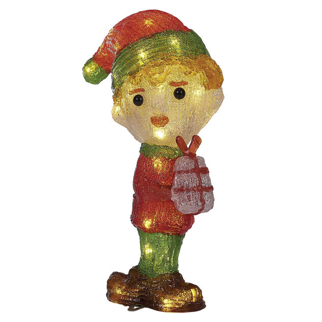 Elfe de No&euml;l lumineux 30LED blanc chaud H30cm