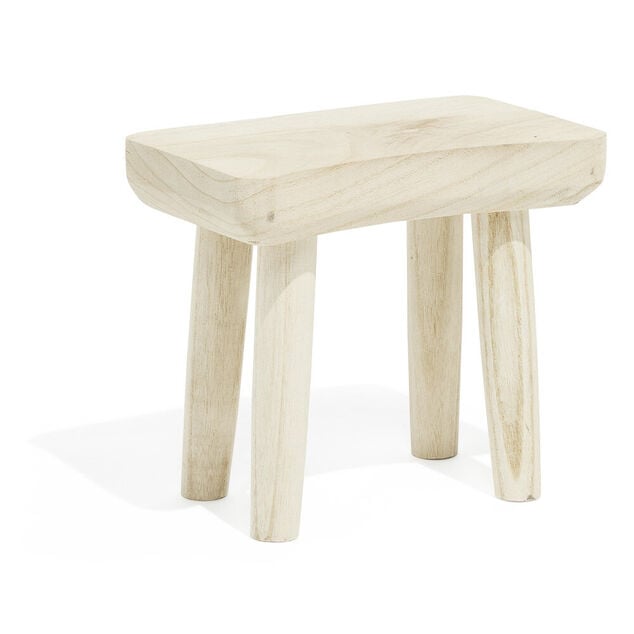 Tabouret bois naturel L27x17xH24cm