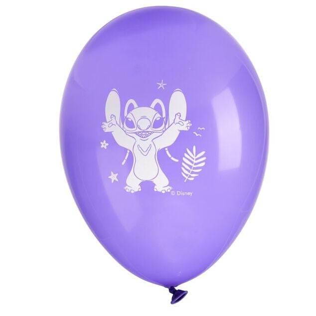 Ballon Disney Stitch x8 baudruche latex bleu et violet &Oslash;30cm