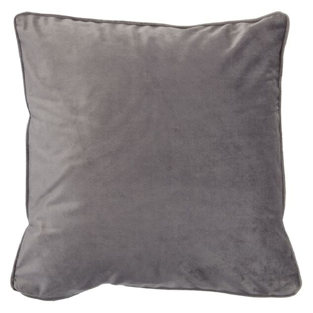 Housse de coussin imitation velours 40x40cm gris