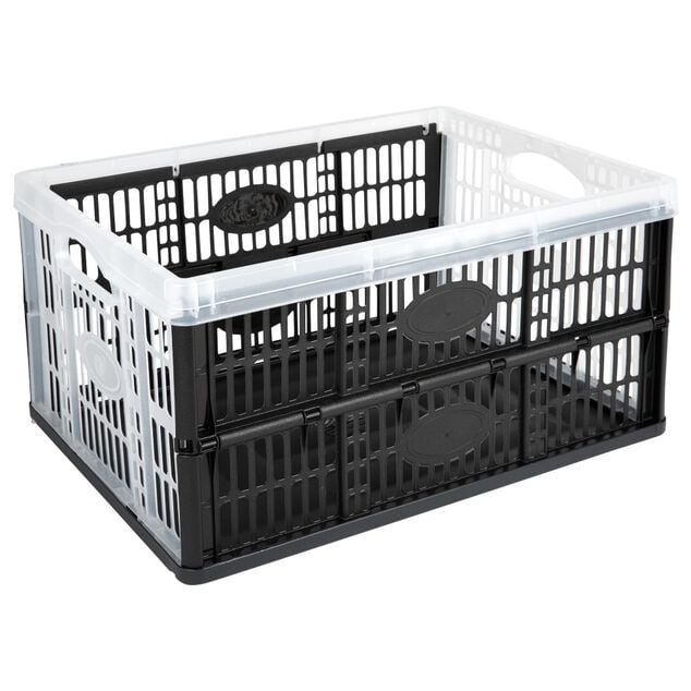 Casier pliant noir et blanc transparent 32 L