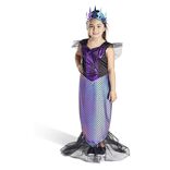D&eacute;guisement enfant sir&egrave;ne robe et serre-t&ecirc;te noir et violet 7/10ans