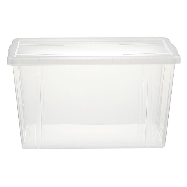 Bo&icirc;te de rangement transparente avec couvercle 54L