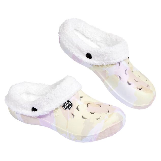 Sabots Hipps fourr&eacute; imprim&eacute; multicolore pour femme 38/39