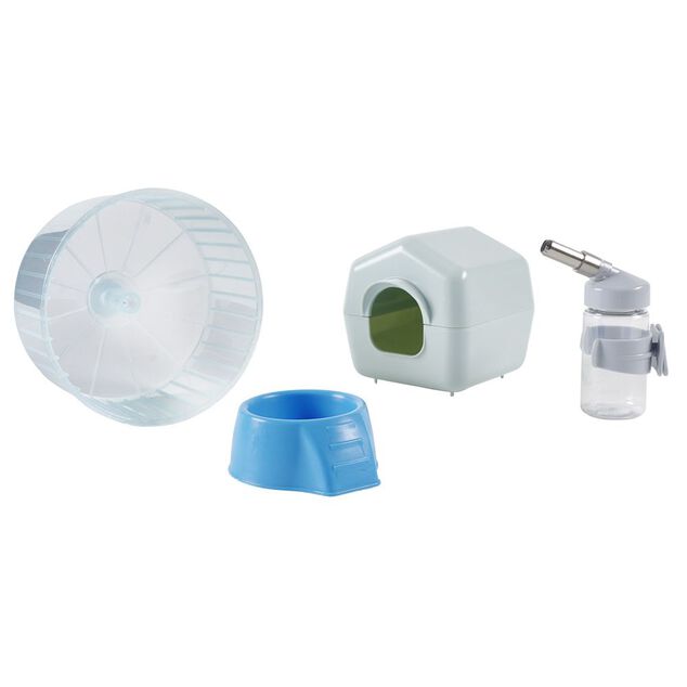 Cage pour rongeur avec 4 accessoires L46x29,5xH23cm