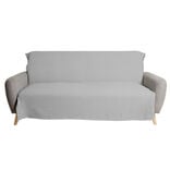 Jet&eacute; de canap&eacute; 170x250cm polycoton gaufr&eacute; gris