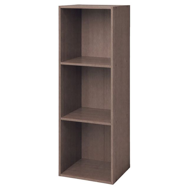 Tour de rangement Box Cube 3 cases en bois marron 35x30xH103cm