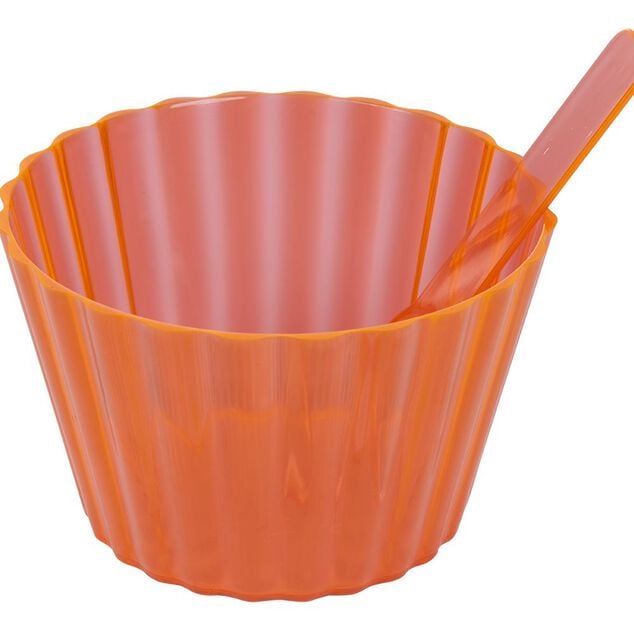 Coupelle &agrave; glace en plastique assorti x4