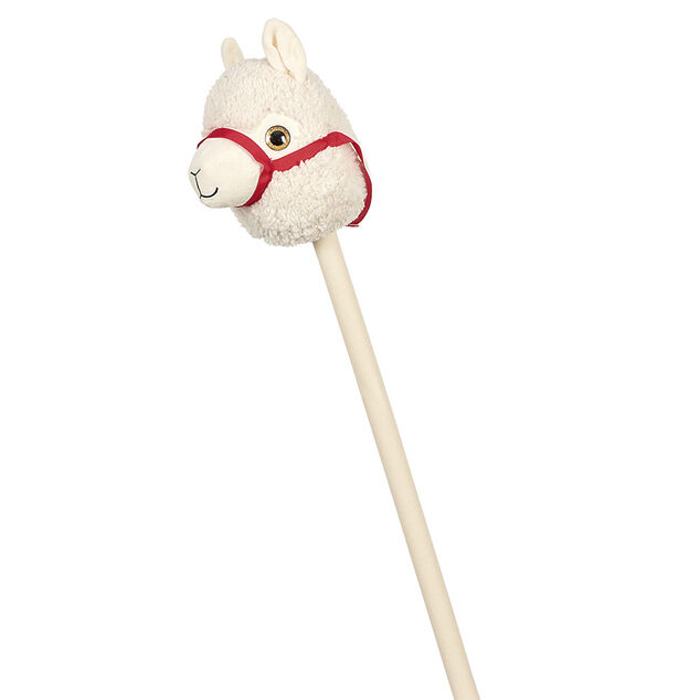Lama &agrave; chevaucher blanc lani&egrave;re rouge