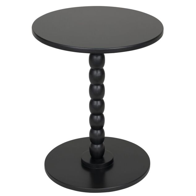 Table d'appoint ronde en bois noir Patchi &Oslash;38xH46cm