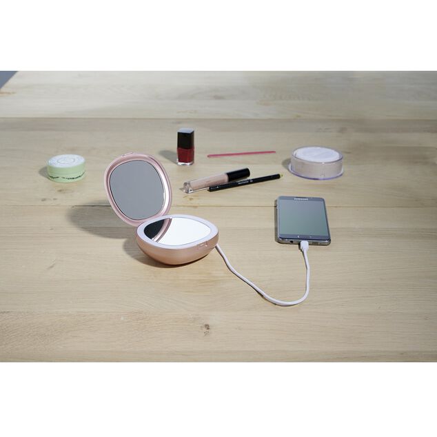 Miroir powerbank rond &agrave; led