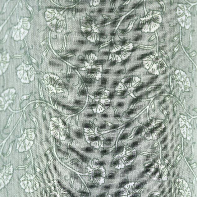 Voilage &agrave; passants Indie motif floral vert 140x240cm