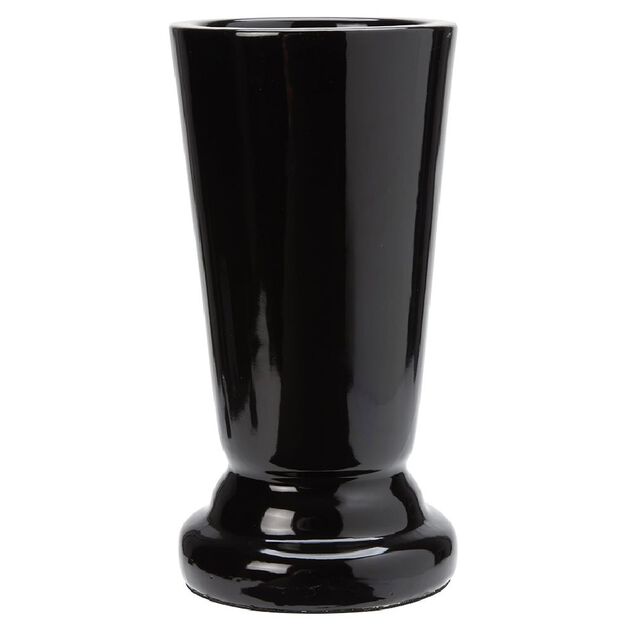 Vase fun&eacute;raire c&eacute;ramique noir H29 cm