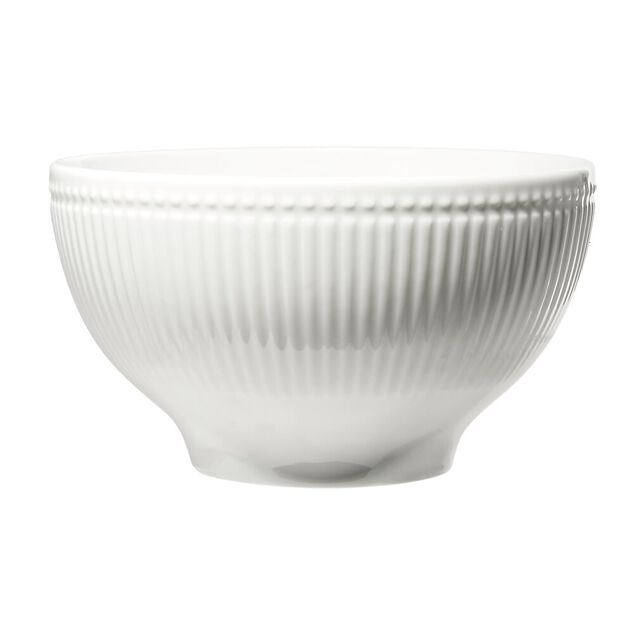 Bol Colombe en porcelaine stri&eacute;e blanc &Oslash;15xH8cm