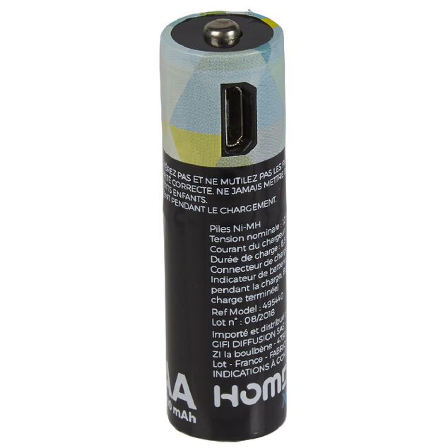 Pile rechargeable USB x4