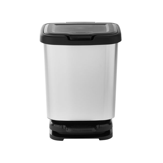 Poubelle &agrave; p&eacute;dale Jive noir et gris 20 L