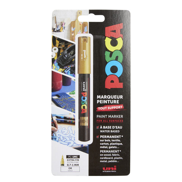 Marqueur cr&eacute;atif Posca pointe extra fine dor&eacute;e
