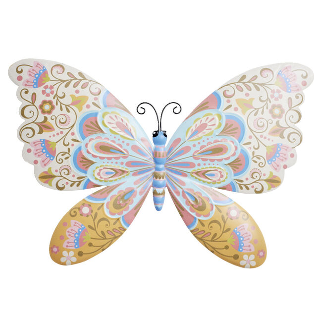 Papillon d&eacute;coratif &agrave; suspendre en m&eacute;tal 37,5xH25cm