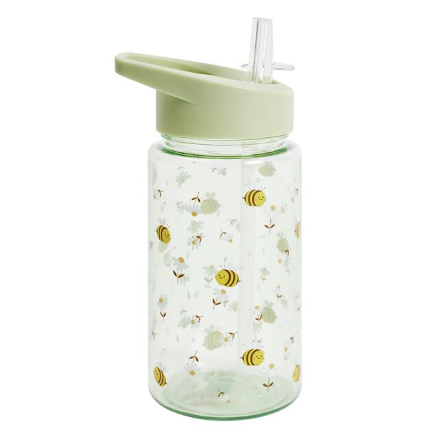 Gourde enfant 450ml plastique vert motif abeille &Oslash;7xH16,5cm
